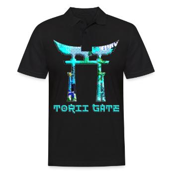 Japan Asian Culture Red Rising Sun Samurai Torii - Men's Polo Shirt - black - Front - Kai (181cm)