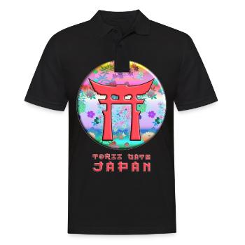 Torii Gate Shinto Japon Motif floral asiatique - Polo Homme - noir - Devant - Kai (181cm)