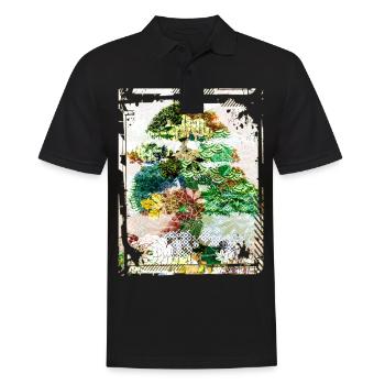 Japanese Bonsai Tree Garden Art Collage Art 95 - Men's Polo Shirt - black - Front - Kai (181cm)