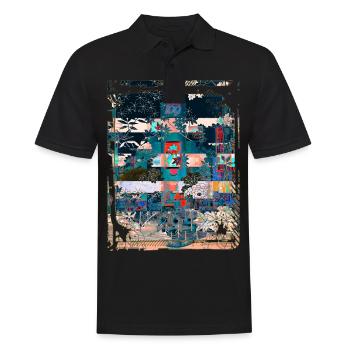 Japan City Night Streets View Collage Art 97 - Men's Polo Shirt - black - Front - Kai (181cm)