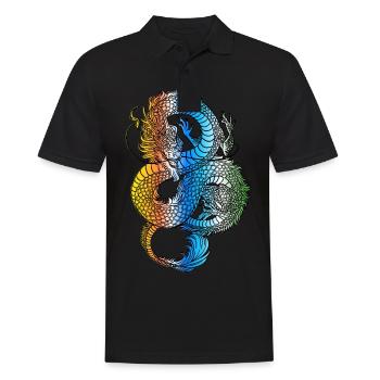 Dragon Japonais Vintage Demon Retro 102 - Polo Homme - noir - Devant - Kai (181cm)