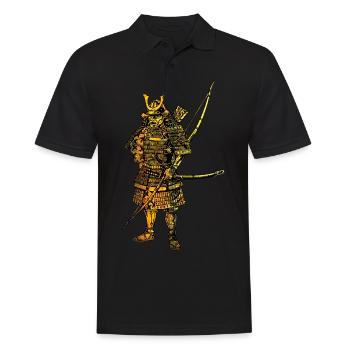 Japanischer Samurai Arch Schwertkrieger 115 - Männer Poloshirt - Schwarz - Vorne - Kai (181cm)