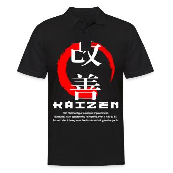 Kaizen Enso Symboles de caractère des mots kanji japonais - Polo Homme - noir - Devant - Kai (181cm)