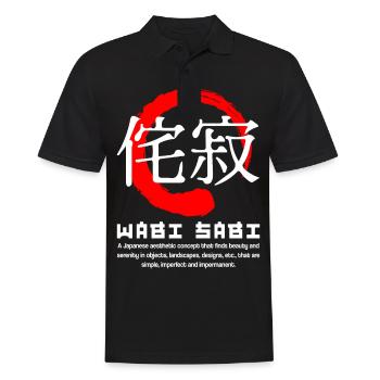 Wabi sabi meaning Japanese kanji words character - Men's Polo Shirt - black - Front - Kai (181cm)