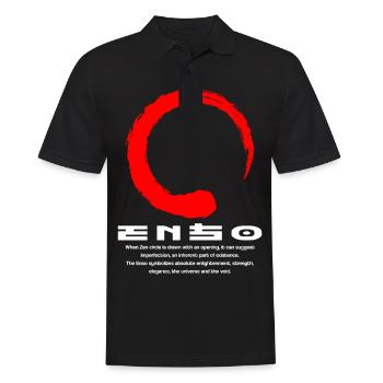 Enso bedeutet japanisches Kanji-Wortzeichen - Männer Poloshirt - Schwarz - Vorne - Kai (181cm)