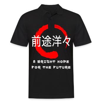 Hope for future quote Japanese kanji words - Men's Polo Shirt - black - Front - Kai (181cm)