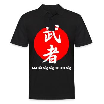Warrior Japan zitiert japanische Kanji-Wörter - Männer Poloshirt - Schwarz - Vorne - Kai (181cm)