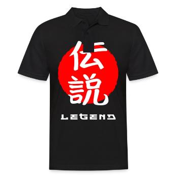 Legende Japan Zitat Japanische Kanji-Wörter Zeichen - Männer Poloshirt - Schwarz - Vorne - Kai (181cm)