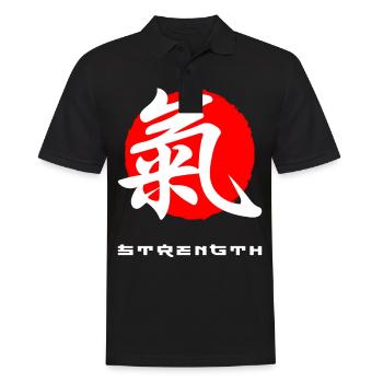 Strength Japan quote Japanese kanji words - Men's Polo Shirt - black - Front - Kai (181cm)