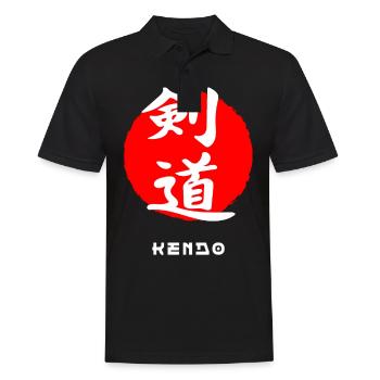Kendo art martial sport Japon kanji japonais - Polo Homme - noir - Devant - Kai (181cm)