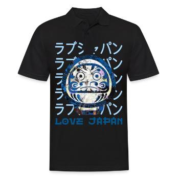 Daruma Japonais Symbole Chanceux Mot Kanji Love - Polo Homme - noir - Devant - Kai (181cm)