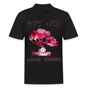 Bonsai Baum Japanischer Zen-Garten Symbol Kanji Liebe - Männer Poloshirt - Schwarz - Vorne - Kai (181cm)