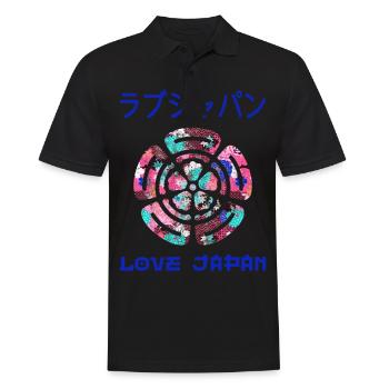 Emblem Japanisches Symbol Wappen Wort Kanji Liebe - Männer Poloshirt - Schwarz - Vorne - Kai (181cm)