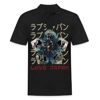 Emblem Japanisches Symbol Wappen Wort Kanji Liebe - Männer Poloshirt - Schwarz - Vorne - Kai (181cm)