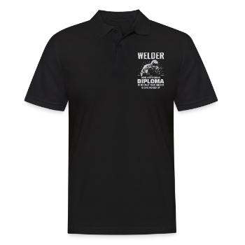 Welding Welder Metal Construction Ironworker - Men's Polo Shirt - black - Front - Kai (181cm)