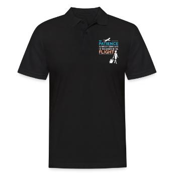 Flugbegleiter Flugbegleiter Flugbegleiterin Flugbegleiterin - Männer Poloshirt - Schwarz - Vorne - Kai (181cm)