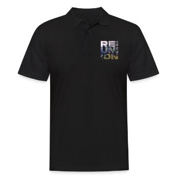 Tee Shirt France Réunion 974 Île de rêve II - Polo Homme - noir - Devant - Kai (181cm)
