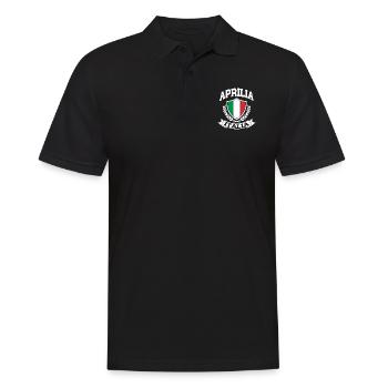 Aprilia Italia - Männer Poloshirt - Schwarz - Vorne - Kai (181cm)