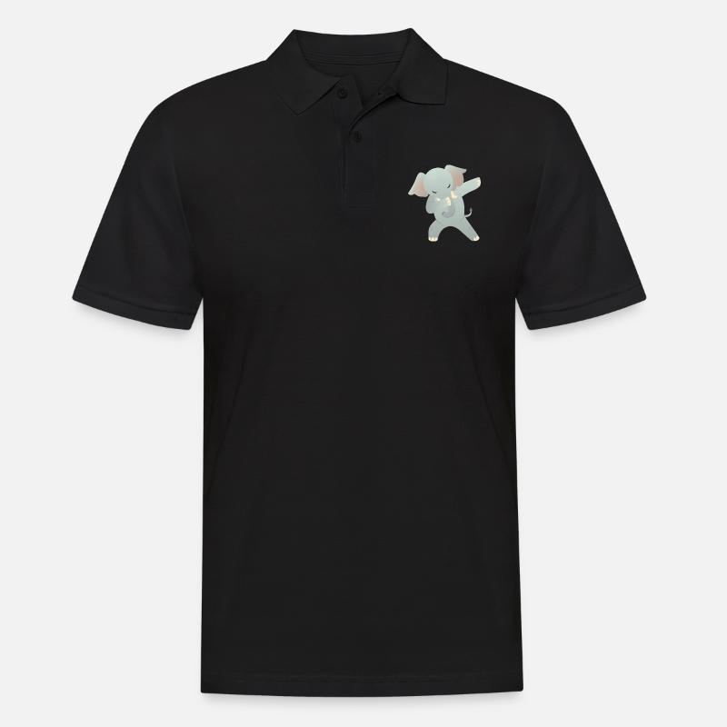 Elephant Dab Dance - Cool Gift - Men's Polo Shirt - black