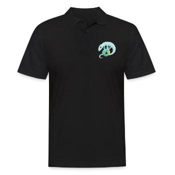 CuteLizard - Männer Poloshirt - Schwarz - Vorne - Kai (181cm)