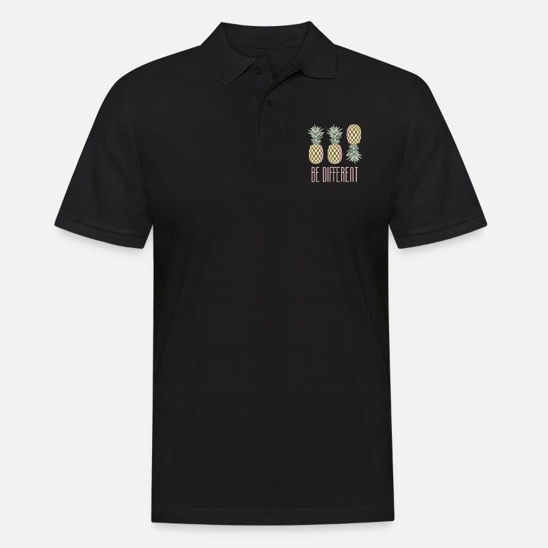 Pineapple Be Different - Männer Poloshirt - Schwarz
