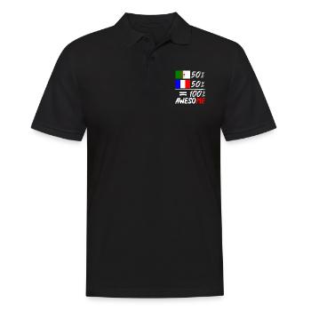 Moitié Français moitié Algérien - Männer Poloshirt - Schwarz - Vorne - Kai (181cm)