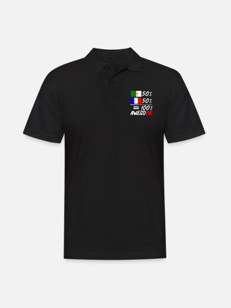Moitié Français / moitié Algérien - Polo Homme - noir