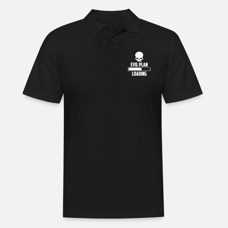 evil plan loading funny logo - Men's Polo Shirt - black