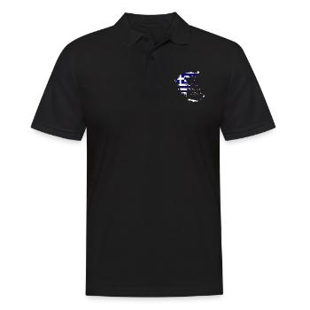 Greece Flag Map - Men's Polo Shirt - black - Front - Kai (181cm)