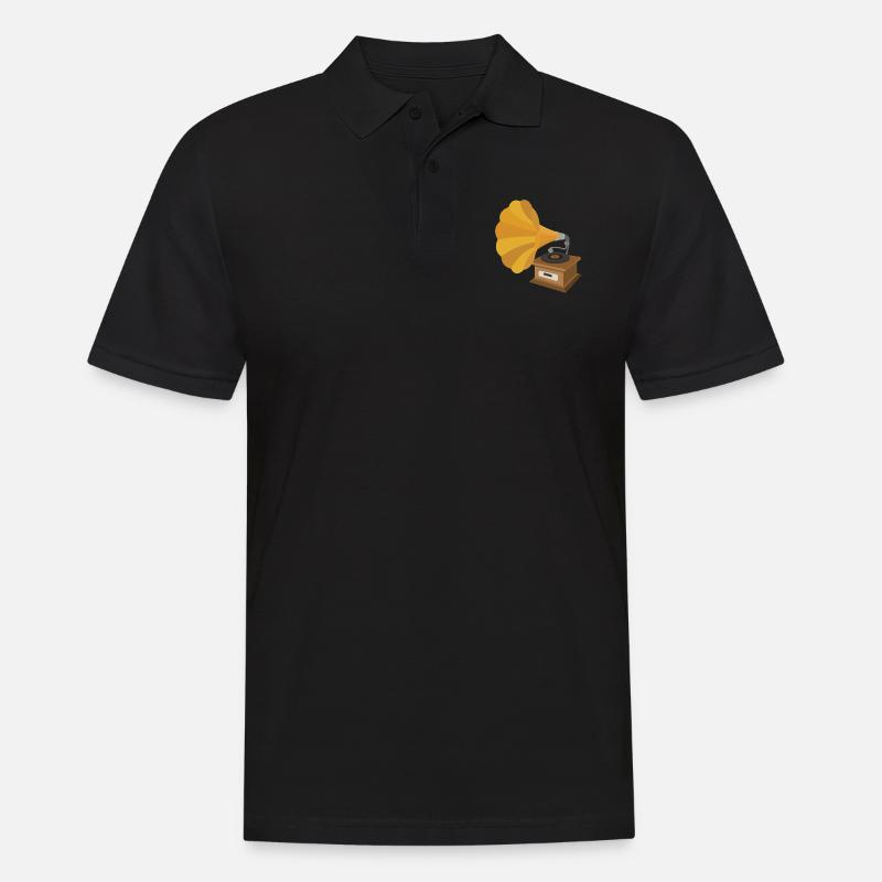 Grammophon - Männer Poloshirt - Schwarz