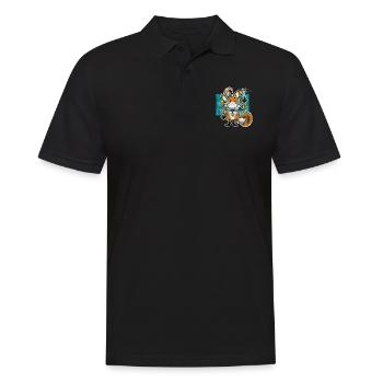 Prost Mahlzeit mit Fuchs - Männer Poloshirt - Schwarz - Vorne - Kai (181cm)