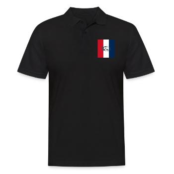 Drapeau français de la pêche - pêcheur français - Polo Homme - noir - Devant - Kai (181cm)