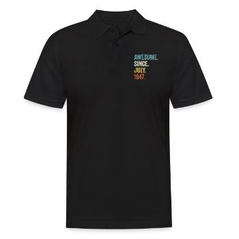 Génial depuis juillet 1947 75e anniversaire - Polo Homme - noir - Devant - Kai (181cm)