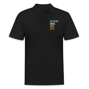 Génial depuis juillet 2008 14ème anniversaire - Polo Homme - noir - Devant - Kai (181cm)