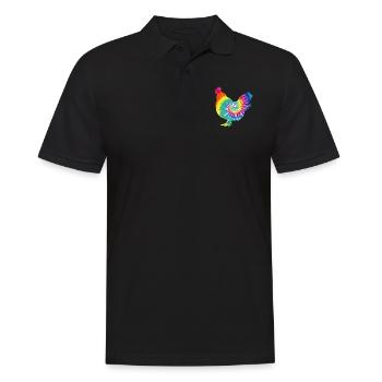 Lustiges Huhn Lopver Krawattenfarbe - Männer Poloshirt - Schwarz - Vorne - Kai (181cm)