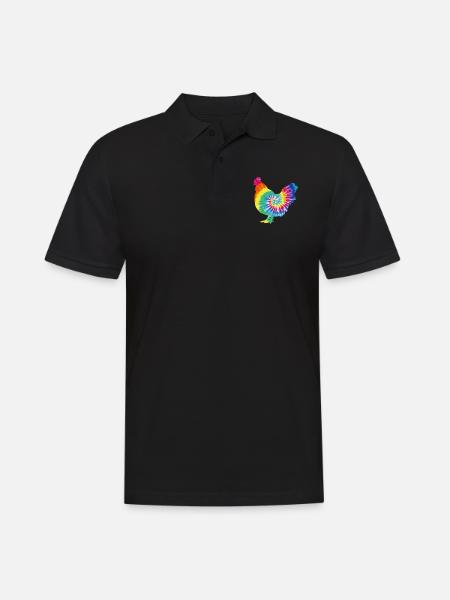 Funny chicken Lopver tie dye - Men's Polo Shirt - black