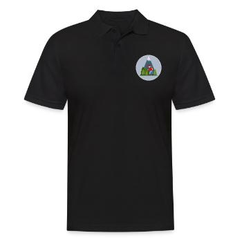The Mountain Calls: Wandern in den Bergen - Männer Poloshirt - Schwarz - Vorne - Kai (181cm)