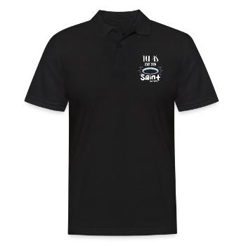 Tu as tout d un saint bernard - humour - Polo Homme - noir - Devant - Kai (181cm)