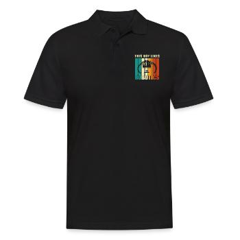 Boy Likes Robotics Mechanic Engineer Student Robot - Men's Polo Shirt - black - Front - Kai (181cm)