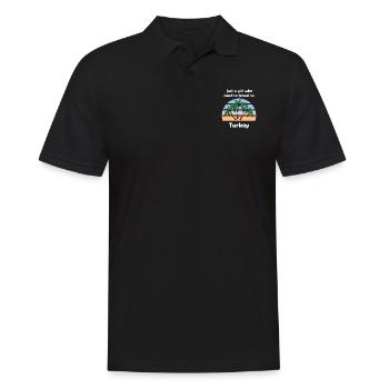 Touriste en Turquie - Polo Homme - noir - Devant - Kai (181cm)