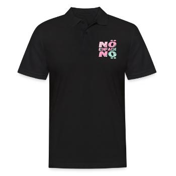 Lustiger Spruch Nö einfach Nö / für Mädchen - Männer Poloshirt - Schwarz - Vorne - Kai (181cm)