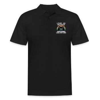 Level 18 Unlocked! Awesome since May 2005, 18 years old - Men's Polo Shirt - black - Front - Kai (181cm)