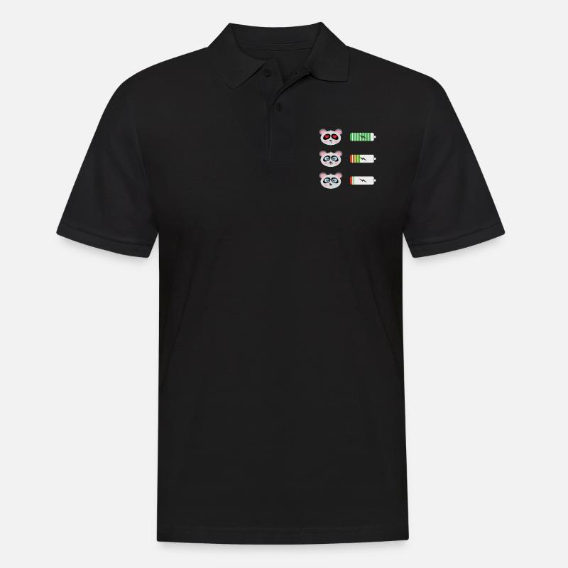 Panda Batterie Shirt - Männer Poloshirt - Schwarz