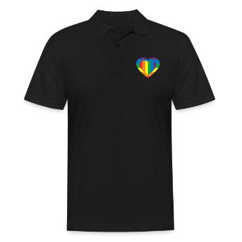FARBE DER LGBT-FLAGGE - Männer Poloshirt - Schwarz - Vorne - Kai (181cm)