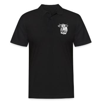 Die Kuh im Bleistift - Männer Poloshirt - Schwarz - Vorne - Kai (181cm)