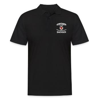 Die Heimat in Sachsen - Männer Poloshirt - Schwarz - Vorne - Kai (181cm)