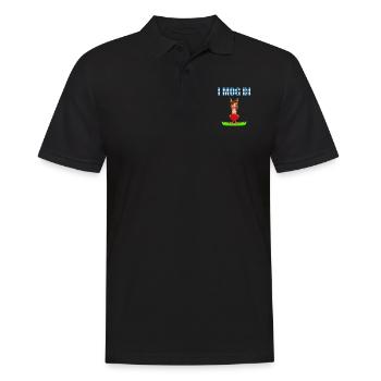 I MOG DI - HERZ - LIEBE - PFERD - PONY - VERLIEBT - Männer Poloshirt - Schwarz - Vorne - Kai (181cm)