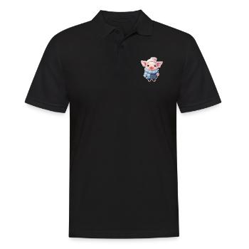 süßem Schweinchen ist kalt - Männer Poloshirt - Schwarz - Vorne - Kai (181cm)