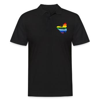 Papillon drapeau arc-en-ciel - Polo Homme - noir - Devant - Kai (181cm)