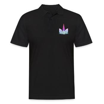Einhorn süße Regenbogen lustige Einhörner magische Fantasie - Männer Poloshirt - Schwarz - Vorne - Kai (181cm)